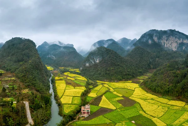 Die Ländliche Landschaft Des Pingtang County Guizhou China Beherbergt Das — Stockfoto