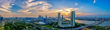 Guangzhou, Çin 'in havadan görünüşü.
