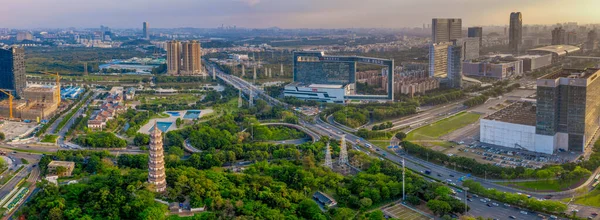 stock image Aerial view of the cityscape of Guangzhou, China.