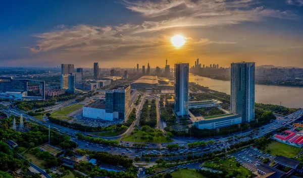 Luchtfoto Van Het Stadsgezicht Van Guangzhou China — Stockfoto