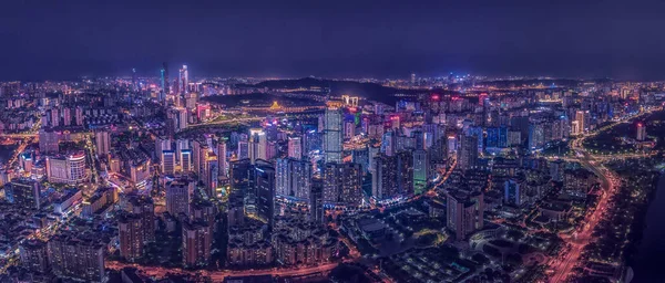 广西南宁的空中风景 展示了这座绿色城市的美丽风景 — 图库照片