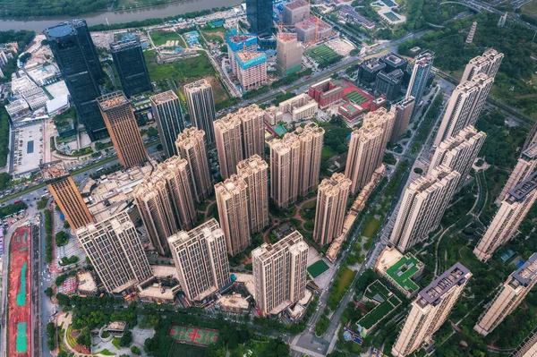 Veduta Aerea Degli Edifici Nel Quartiere Degli Affari Pazhou Guangzhou — Foto Stock