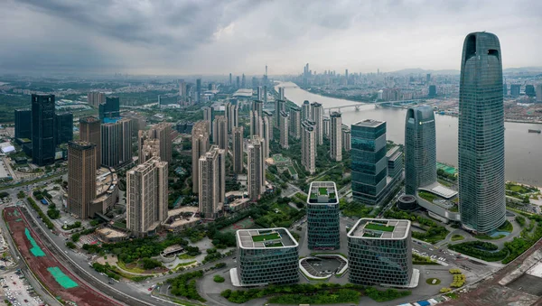 Widok Lotu Ptaka Budynki Pazhou Business District Guangzhou — Zdjęcie stockowe