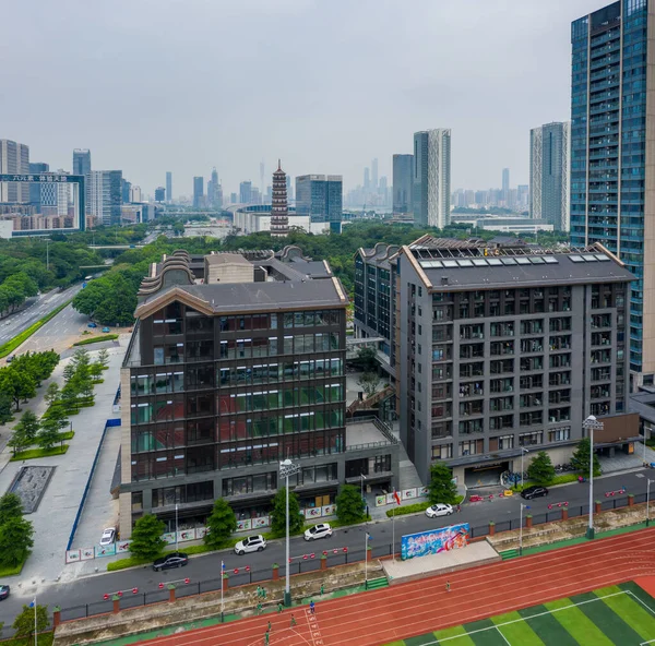 Luchtfoto Van Gebouwen Pazhou Business District Guangzhou — Stockfoto