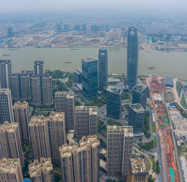 Widok Lotu Ptaka Budynki Pazhou Business District Guangzhou — Zdjęcie stockowe