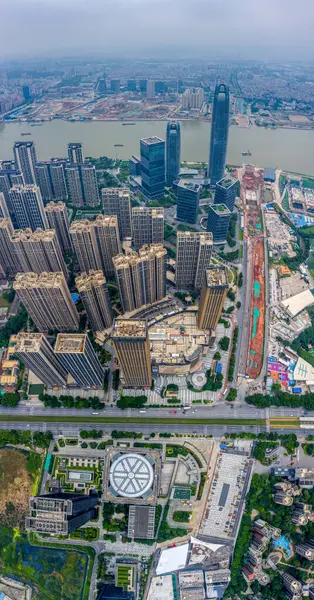 Veduta Aerea Degli Edifici Nel Quartiere Degli Affari Pazhou Guangzhou — Foto Stock