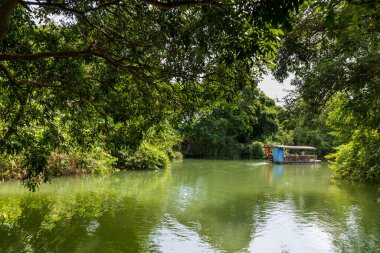 Daxin County, Guangxi, Çin 'in günbatımı manzarası. Tepeleri, ormanları ve tarlaları alacakaranlık parıltısıyla yıkanmış..