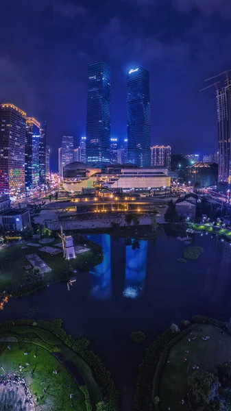 Ночной Вид Города Цзян Провинция Гуйчжоу Китай Сад Хуаго Является — стоковое фото