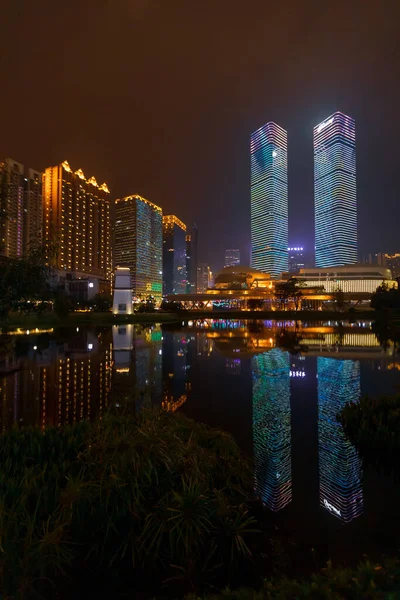 Die Stadt Nacht Ansicht Von Guiyang Guizhou China Huaguo Garden — Stockfoto