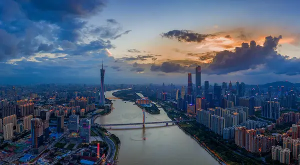 Уличные Сцены Китайского Города Гуанчжоу Течение Трех Лет Пандемии Covid — стоковое фото