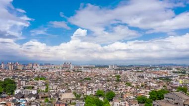 Guangzhou 'nun 2020 yılındaki modern şehir manzarasının gecikmiş hava fotoğrafları, köprüler, rıhtımlar ve binalar da dahil..
