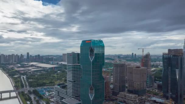 Vertraagde Luchtfotografie Van Guangzhou Moderne Stedelijke Landschap 2020 Waaronder Bruggen — Stockvideo
