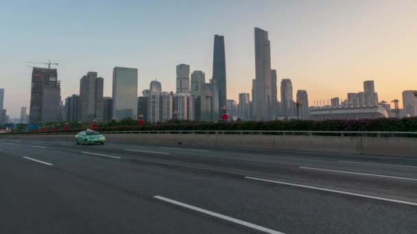 Отложенная Аэрофотосъемка Современного Городского Ландшафта Гуанчжоу 2020 2021 Годах Включая — стоковое видео