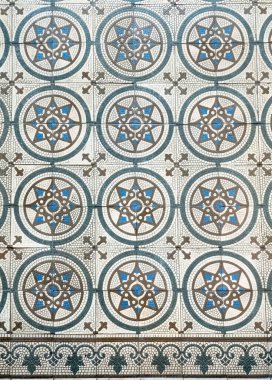 Architectural mosaic detail, abstract background for street, bath and pool.Mosaic floor.