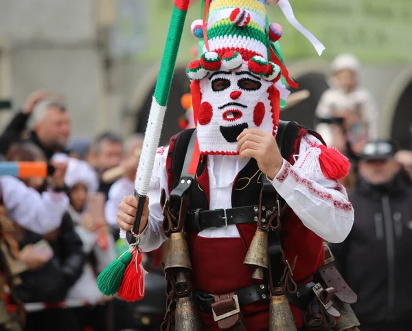 Shiroka Laka Bulgária Março 2023 Pessoas Com Máscara Chamada Kukeri — Fotografia de Stock