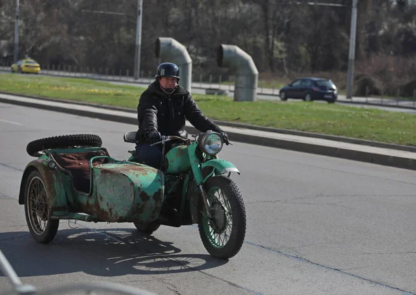 Sofia Bulgaria Martie 2023 Bicicliștii Sărbătorit Deschiderea Sezonului Motociclism Mașina — Fotografie, imagine de stoc