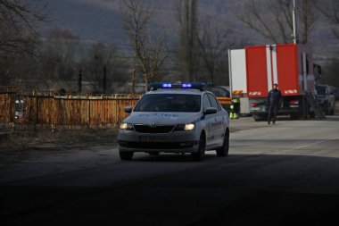 İhtiman, Bulgaristan - 15 Şubat 2024: Bulgaristan A1 karayolunda 15 Şubat 2024 