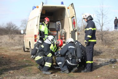 İhtiman, Bulgaristan - 15 Şubat 2024: Bulgaristan A1 karayolunda 15 Şubat 2024 