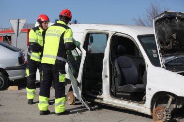 İhtiman, Bulgaristan - 15 Şubat 2024: Bulgaristan A1 karayolunda 15 Şubat 2024 