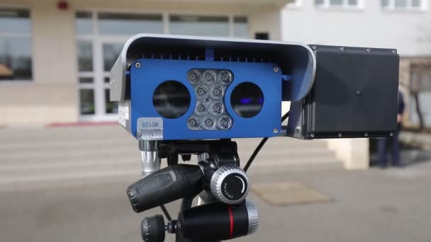 Мониторинг Камер Видеонаблюдения Дорожное Движение Дорожная Полиция — стоковое видео