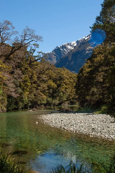 View Clinton River Milford Track Fiordland National Park South Island — Stock Photo, Image