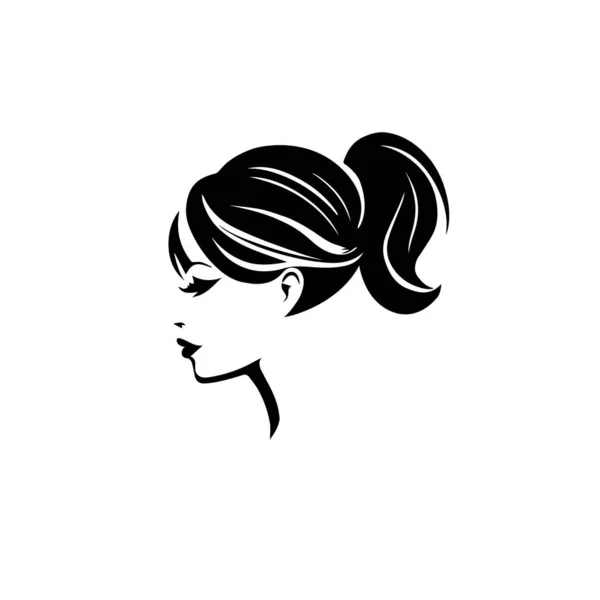 Design Logotipo Rosto Mulher Ilustração Vetorial Silhueta Menina Para Cosméticos —  Vetores de Stock