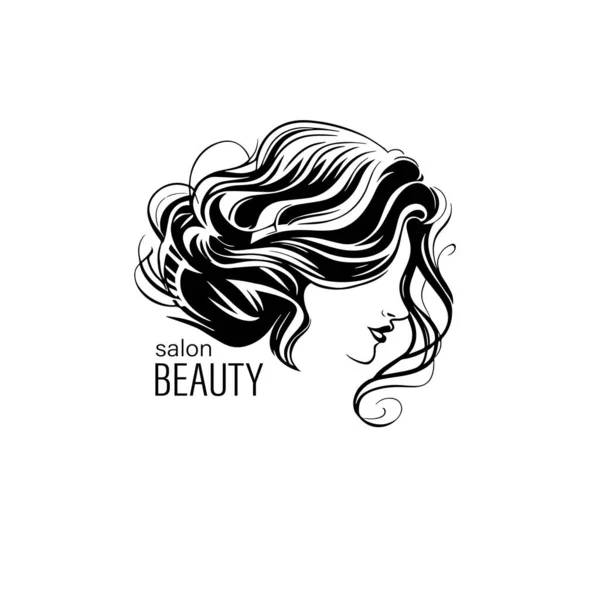 Красива Жінка Обличчя Волосся Мода Значок — стоковий вектор