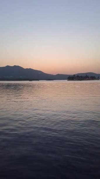 Sunset Lake Pichola Udaipur Rajasthan India — Stock Video