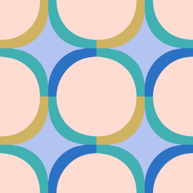 Abstract geometrical pattern in a retro style. Mid century modern texture. Bold and groovy seamless background.