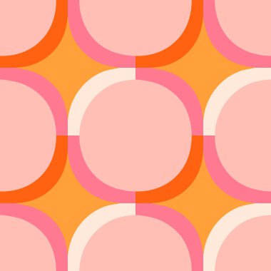 Abstract geometrical pattern in a retro style. Mid century modern texture. Bold and groovy seamless background.