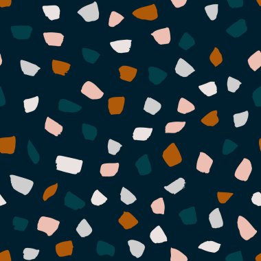 Abstract chaotic hand drawn spots texture. Simple vector pattern with ink brush strokes. Seamless background