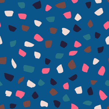 Abstract chaotic hand drawn spots texture. Simple vector pattern with ink brush strokes. Seamless background