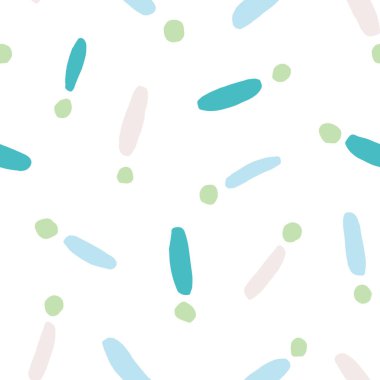 Vector abstract texture with lines and dots. Simple seamless pattern in naive childish style. Cute hand drawn background 