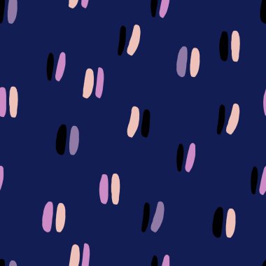 Cute simple pattern with repetitive lines. Seamless texture in retro style. Vector background with short double lines 