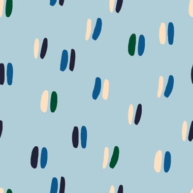 Cute simple pattern with repetitive lines. Seamless texture in retro style. Vector background with short double lines 