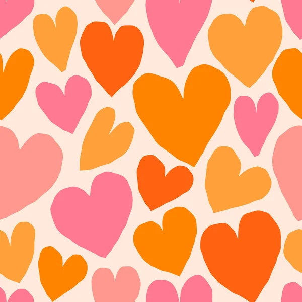 Χαριτωμένο Μοτίβο Καρδιές Cutout Διάνυσμα Ρομαντική Υφή Καρδιές Αγάπη Καρδιά — Διανυσματικό Αρχείο
