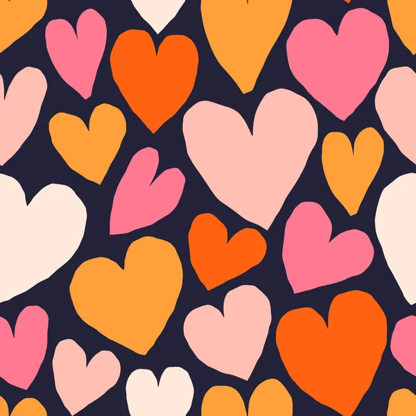 Симпатичные Сердечки Векторная Романтическая Текстура Сердцем Любовь Сердце Современный Фон — стоковый вектор
