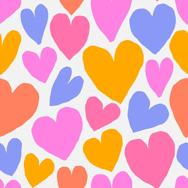 Söta Utskurna Hjärtan Mönster Vektor Romantisk Konsistens Med Hjärtan Kärlek — Stock vektor