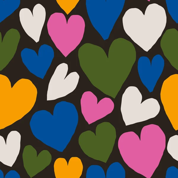 Cute Cutout Hearts Pattern Vector Romantic Texture Hearts Love Heart — Stock Vector