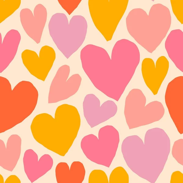 Cute Cutout Hearts Pattern Vector Romantic Texture Hearts Love Heart — Stock Vector