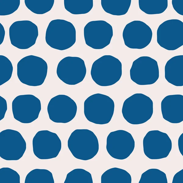 切り抜き円のベクトルシームレスパターン 手描きのポルカドットの質感 レトロなスタイルで点在する背景 — ストックベクタ