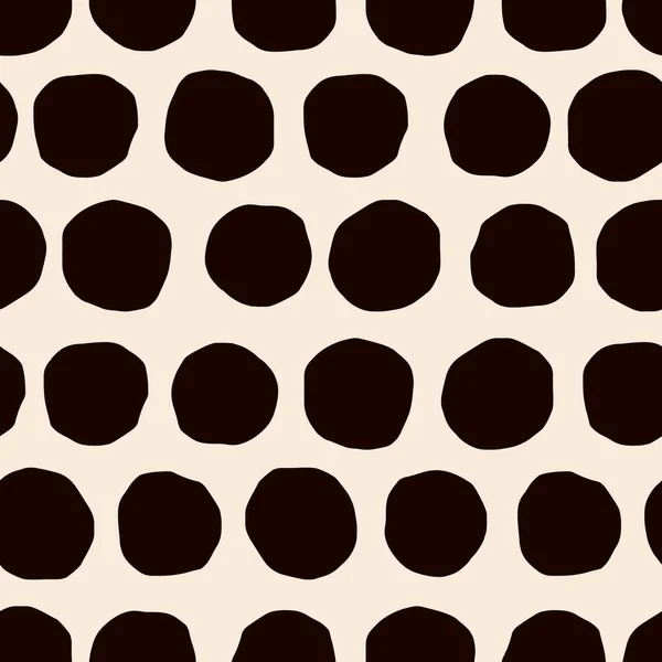 切り抜き円のベクトルシームレスパターン 手描きのポルカドットの質感 レトロ調の単色背景 — ストックベクタ