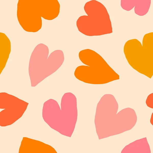 Nahtloses Muster Mit Ausgeschnittenen Herzen Vektor Romantische Textur Hintergrund Mit — Stockvektor