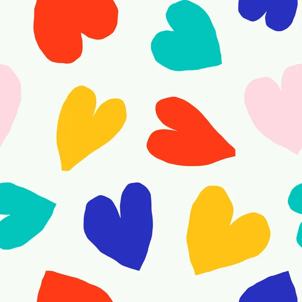 Nahtloses Muster Mit Ausgeschnittenen Herzen Vektor Romantische Textur Hintergrund Mit — Stockvektor