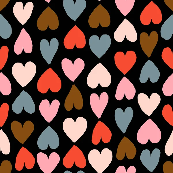 Bezproblemowy Romantyczny Wzór Kolorowymi Sercami Płynna Tekstura Sercem Walentynki Tle — Wektor stockowy