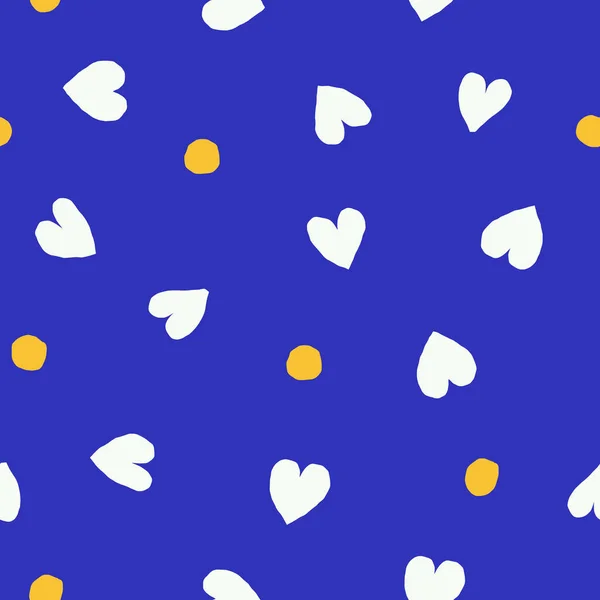 Бесшовный Рисунок Сердец Точек Векторная Текстура Разными Сердцами Прекрасный Фон — стоковый вектор