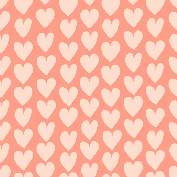 ハートの美しいモノクロパターン 手描きのハートでシームレスなベクトルテクスチャ 恋と恋愛の背景 — ストックベクタ