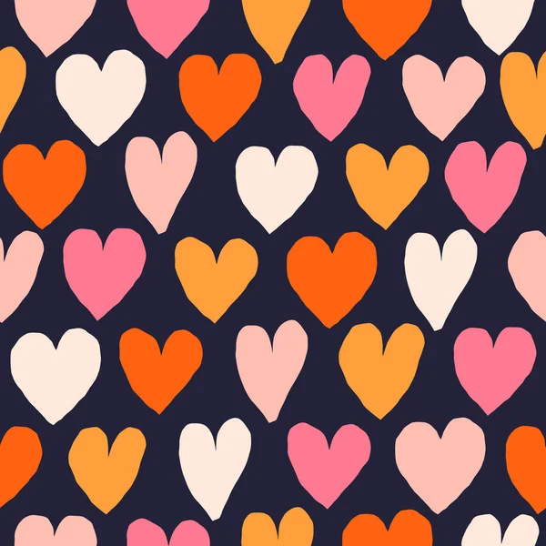 Farklı Kalpleri Olan Kusursuz Güzel Bir Doku Renkli Kalpli Romantik — Stok Vektör