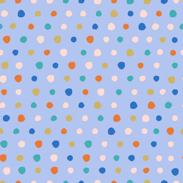 Einfaches Und Farbenfrohes Polka Dot Nahtloses Muster Vektorgepunktete Textur Handgezeichnete — Stockvektor