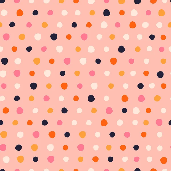 Simples Colorido Polka Dot Padrão Sem Costura Textura Pontilhada Vetorial — Vetor de Stock